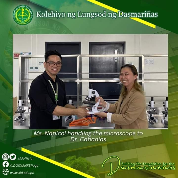 KLD instructor donates science laboratory gear