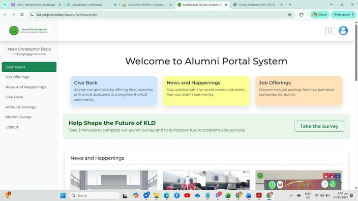 Details about the renewal of KLD website domain, etc.